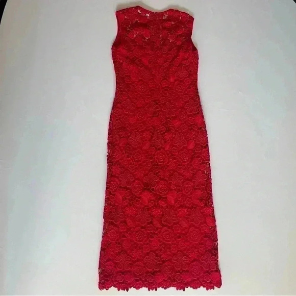Ralph Lauren Collection Purple Label Embroidered Lace Crochet Red Midi Dress 2 - Picture 14 of 14